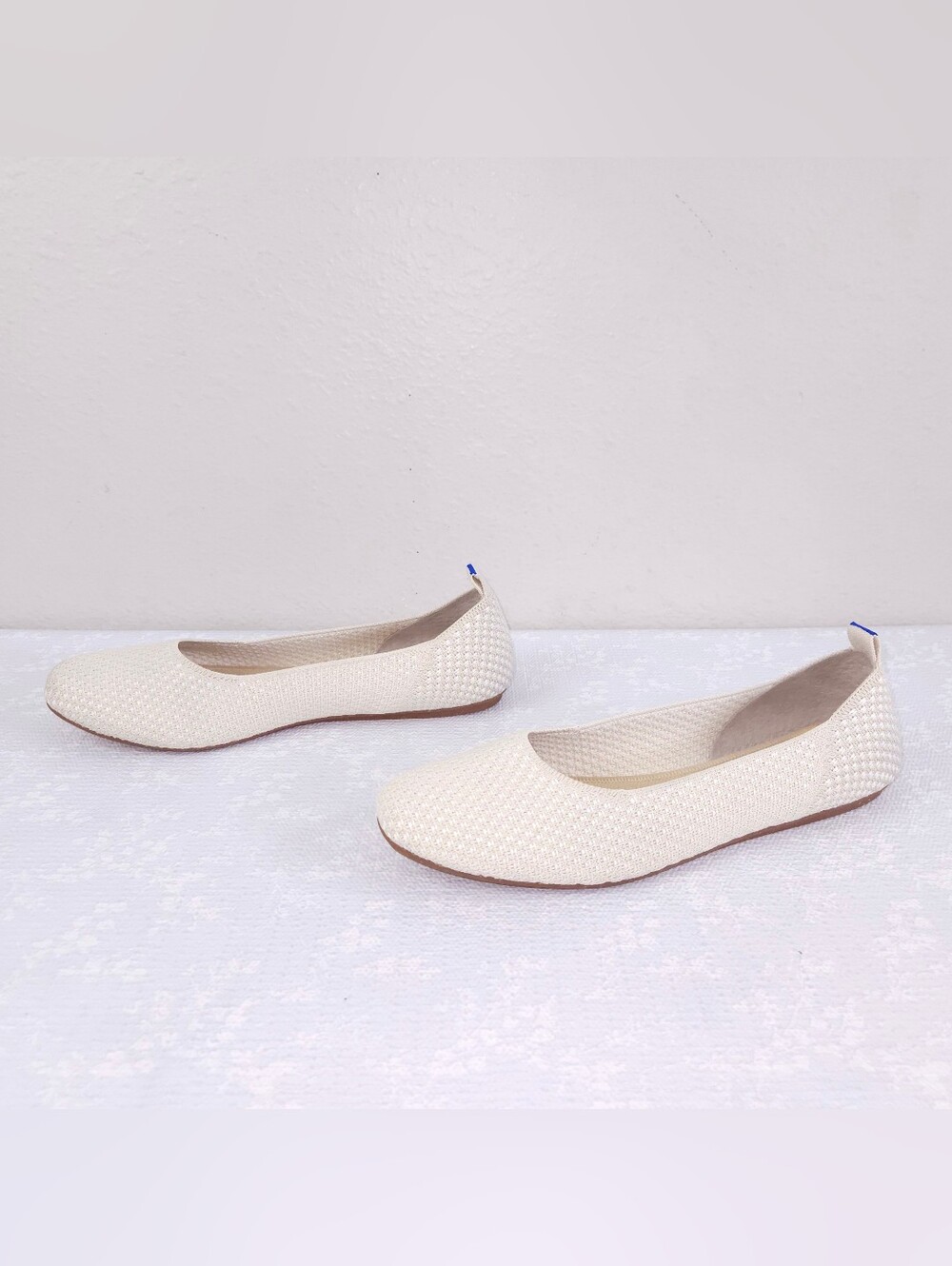 ROTHY'S The Max Square Ballet Flats US 11 Sandstone Micro Check Slip-On Loafer